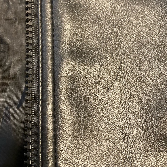 MB Designs by MBJC Classic Fitted Vegan Leather Jacket Edgy Collared with Zipper - Picture 11 of 12